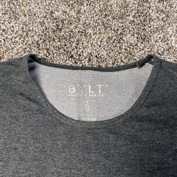 BYLT Lux Tee Shirt Mens Size XL Gray Stretch Training Short Sleeve Crew Neck Gym - Picture 3 of 9